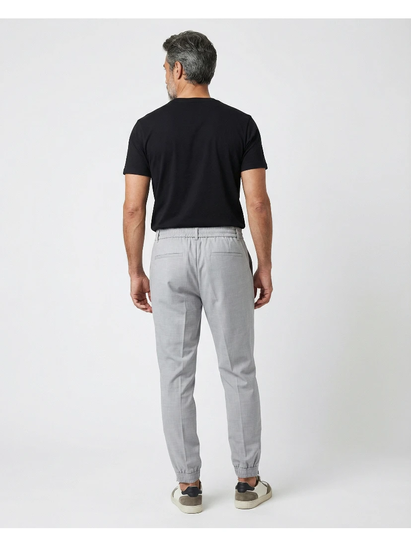 Gray Linen Casual Pants