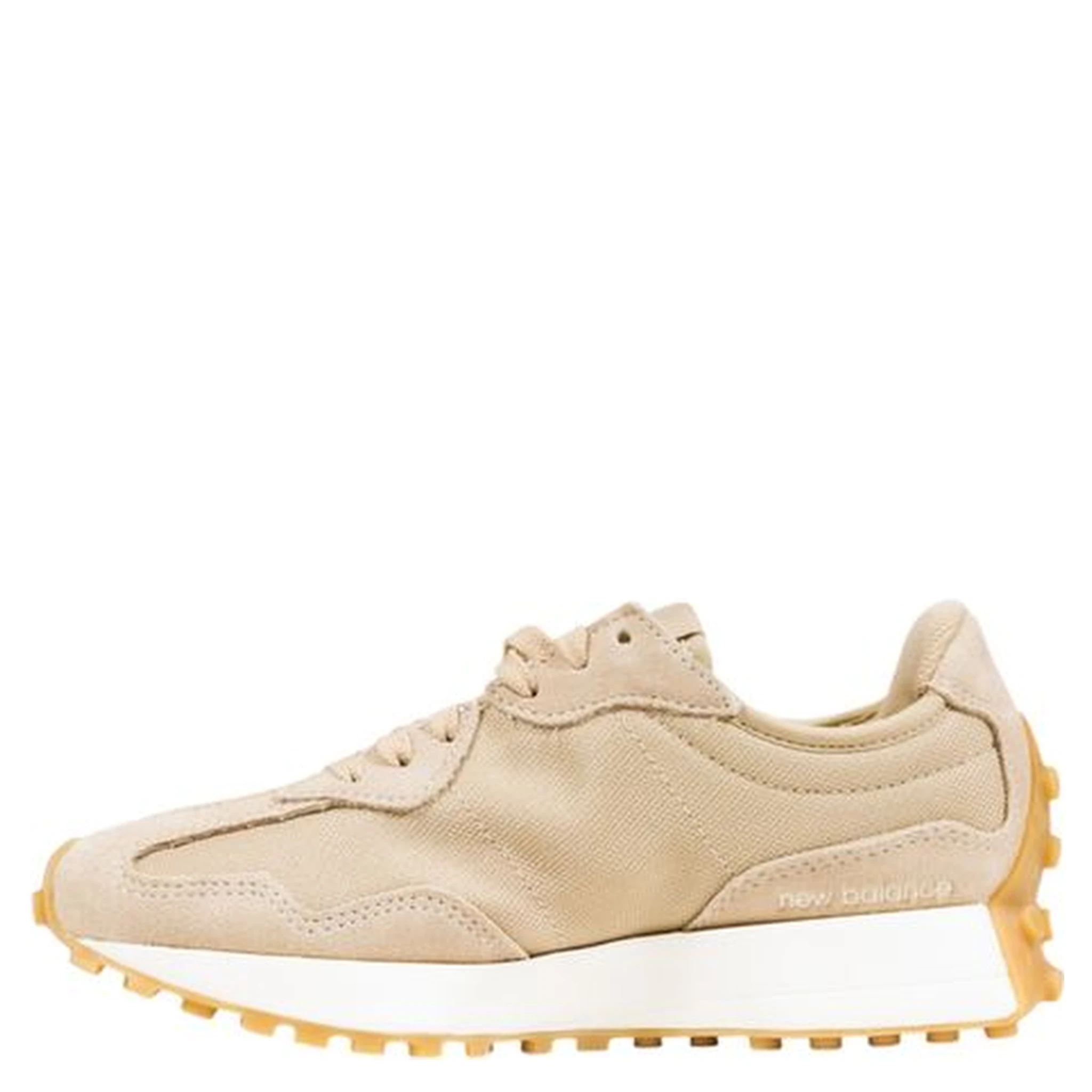 Beige Suede Leather Low Top Sneakers