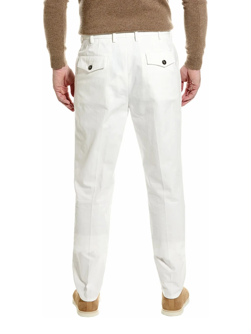 White Cotton Casual Pants