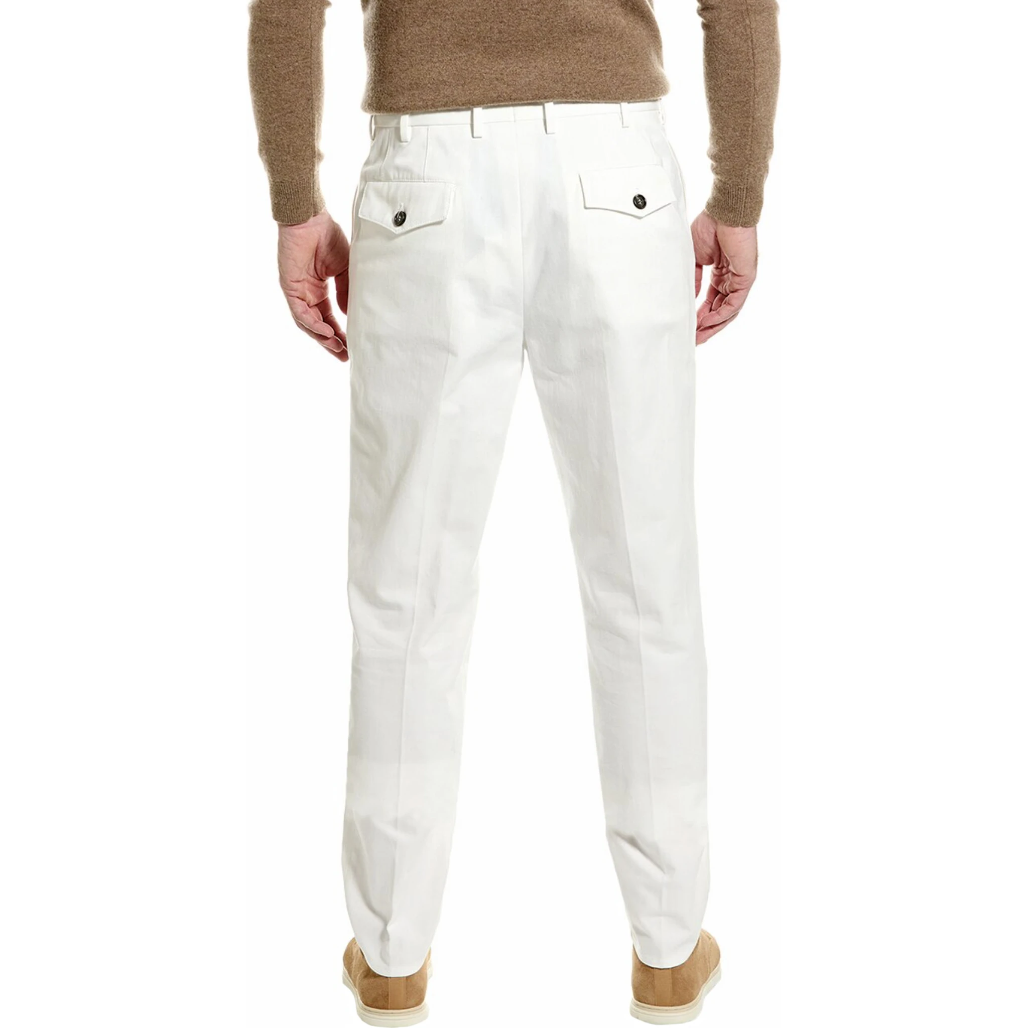White Cotton Casual Pants