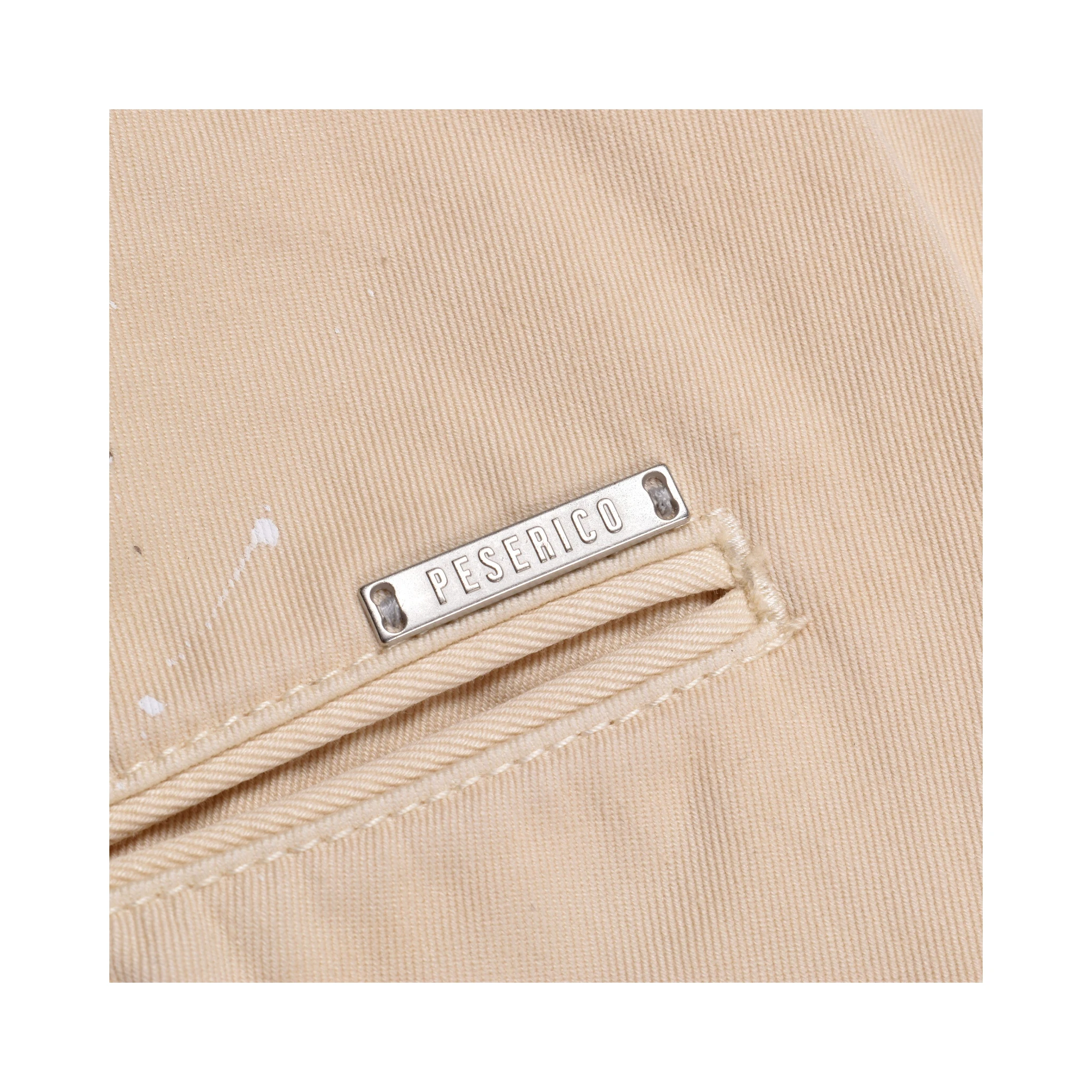 Beige Cotton Casual Pants