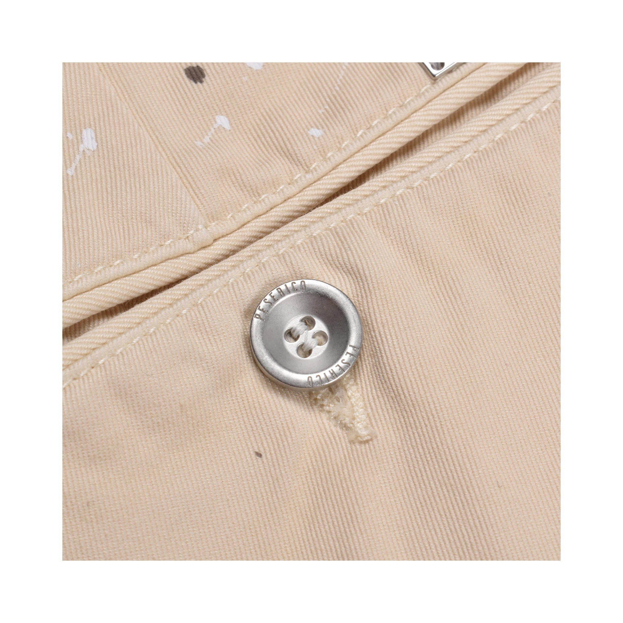 Beige Cotton Casual Pants