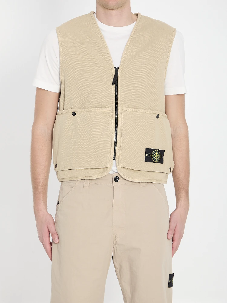 Oversized cotton vest