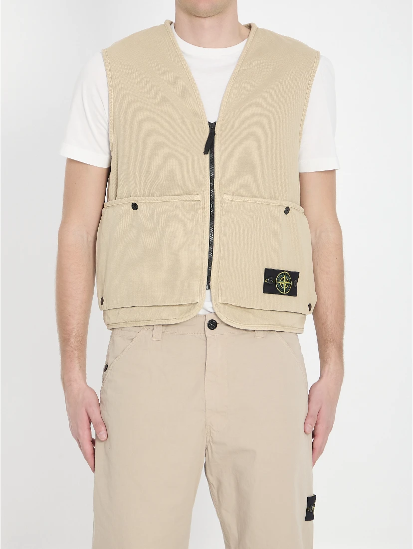 Oversized cotton vest