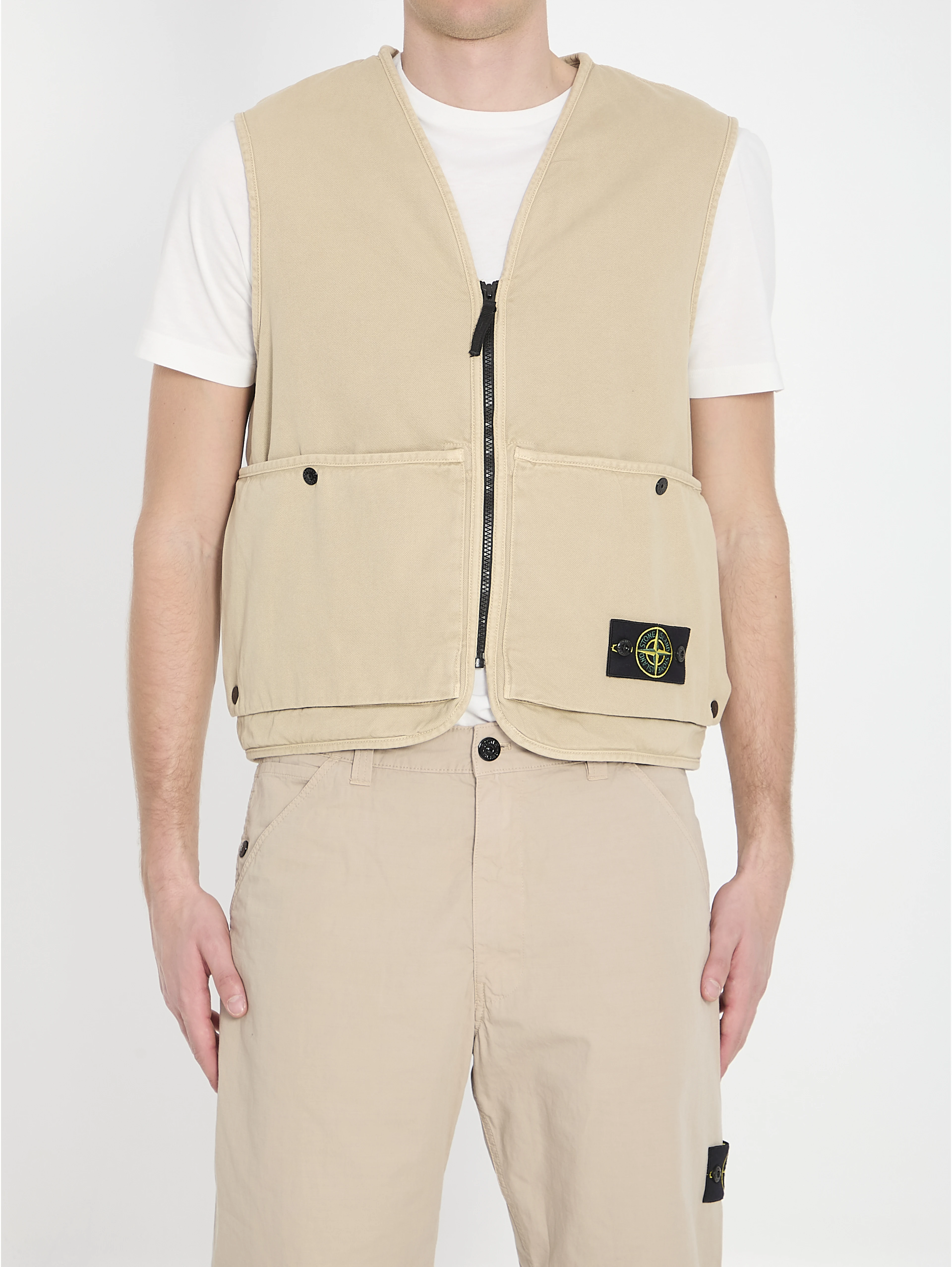 Oversized cotton vest