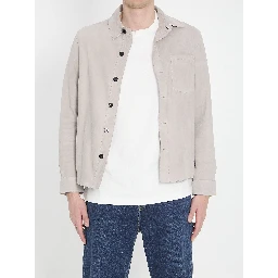 Overshirt in suede leather