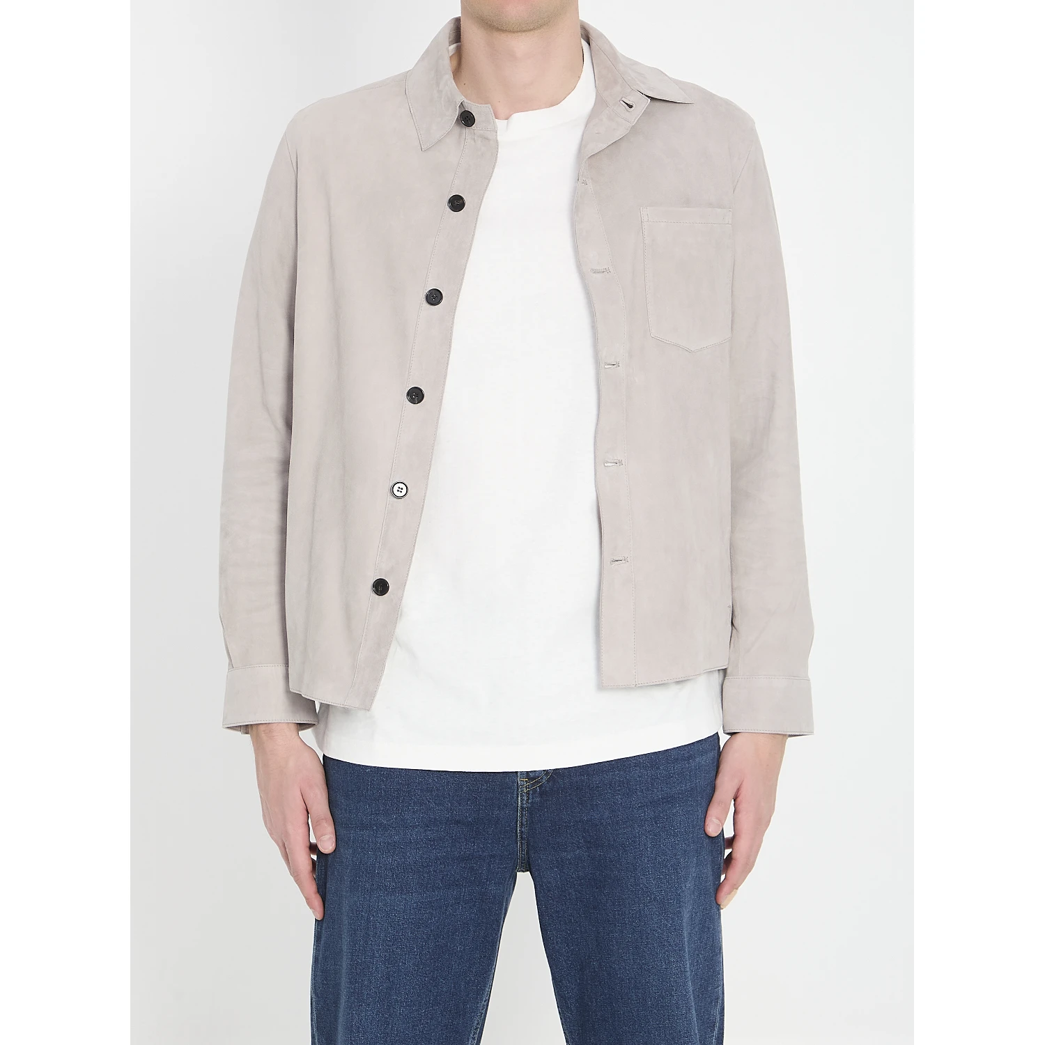 Overshirt in suede leather