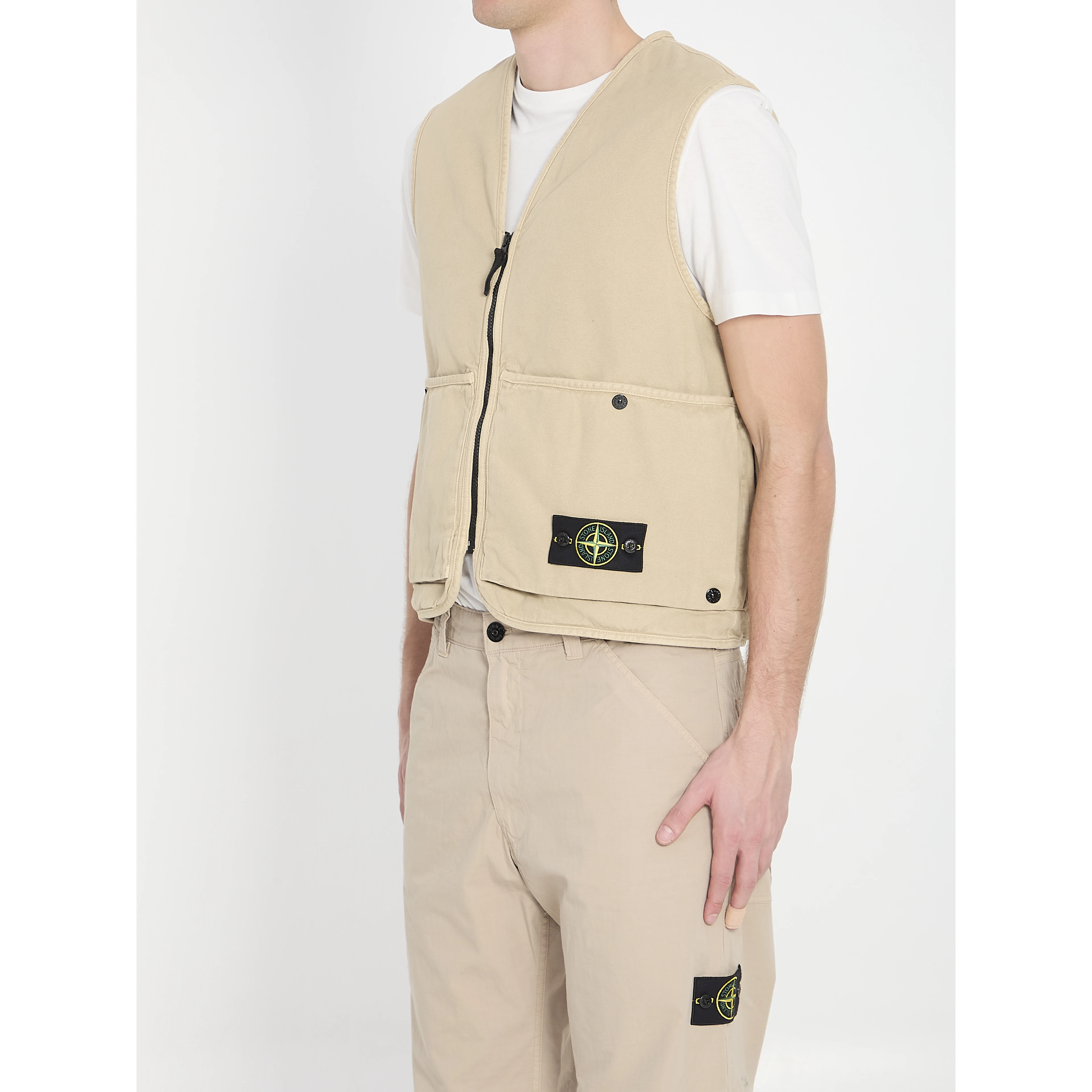 Oversized cotton vest