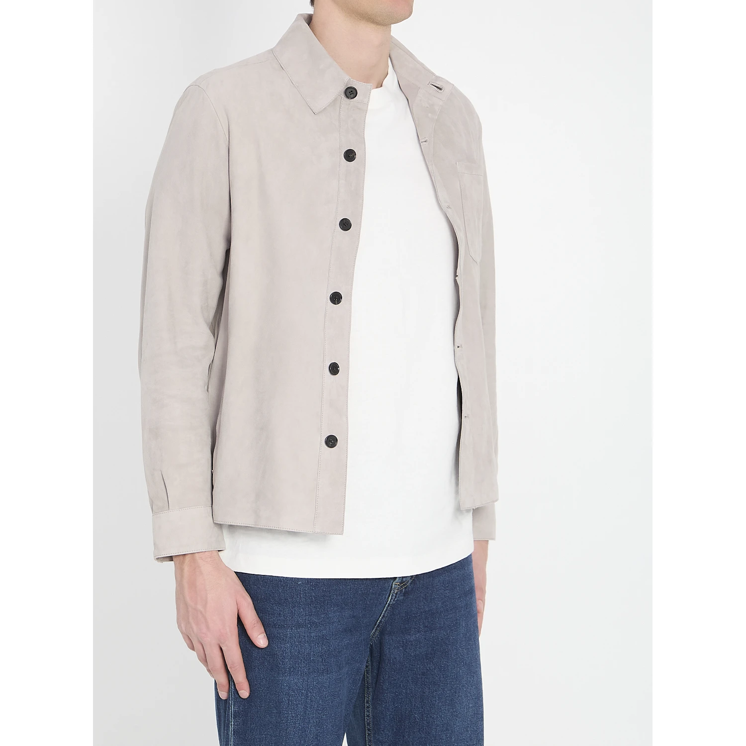 Overshirt in suede leather
