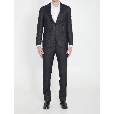 Single-breasted wool blend suit