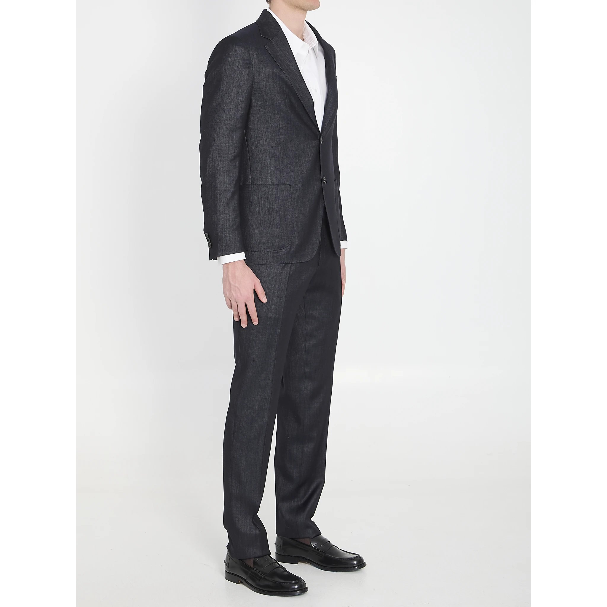 Single-breasted wool blend suit