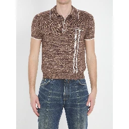 Mouliné knit polo shirt