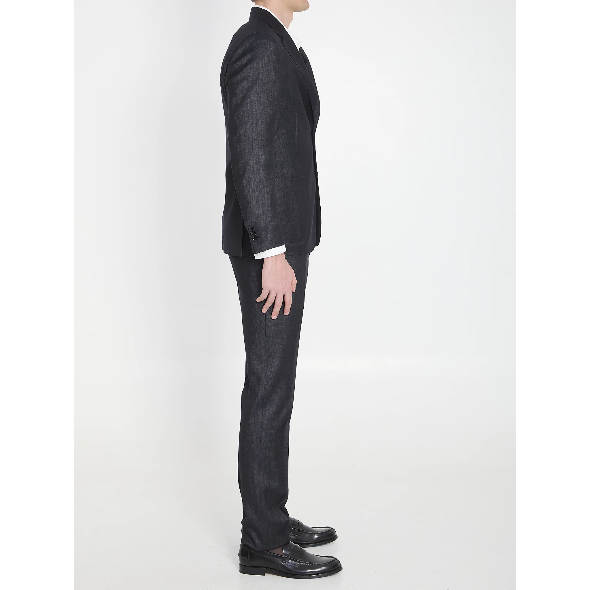 Single-breasted wool blend suit