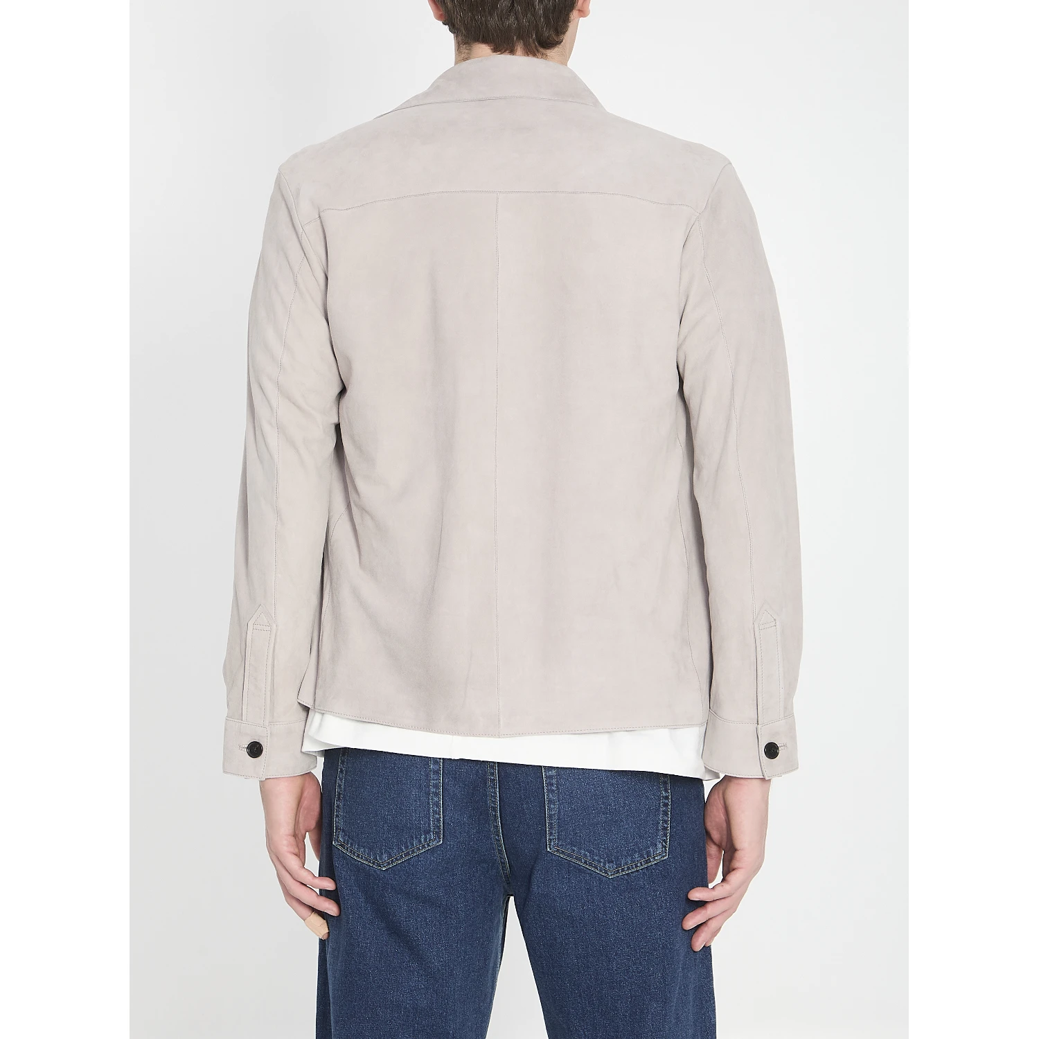 Overshirt in suede leather