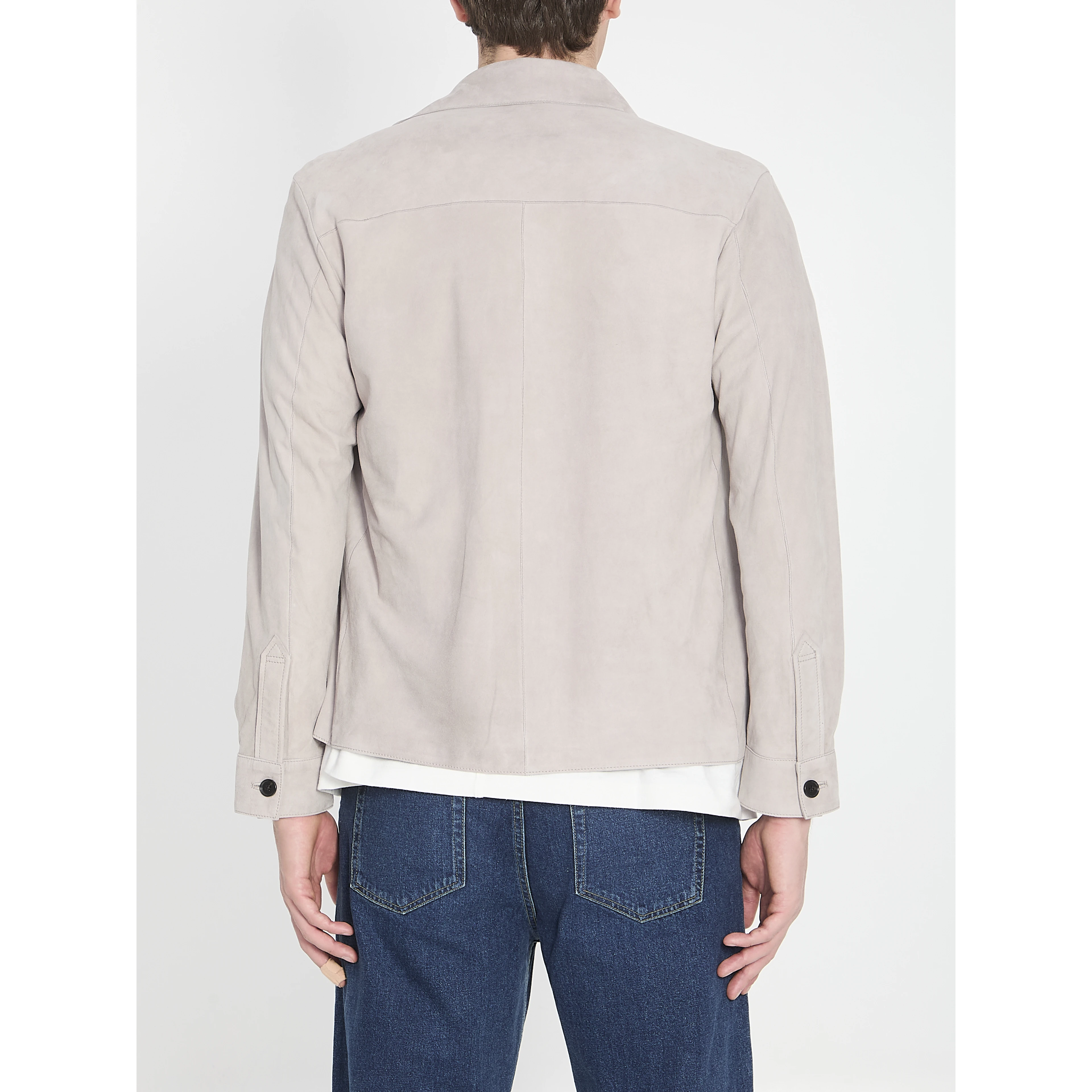 Overshirt in suede leather
