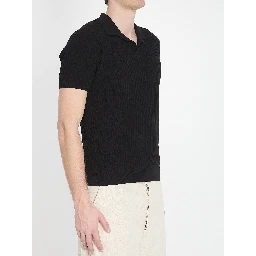 Ribbed polo shirt