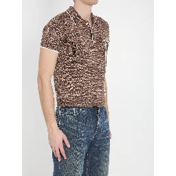 Mouliné knit polo shirt