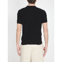 Ribbed polo shirt