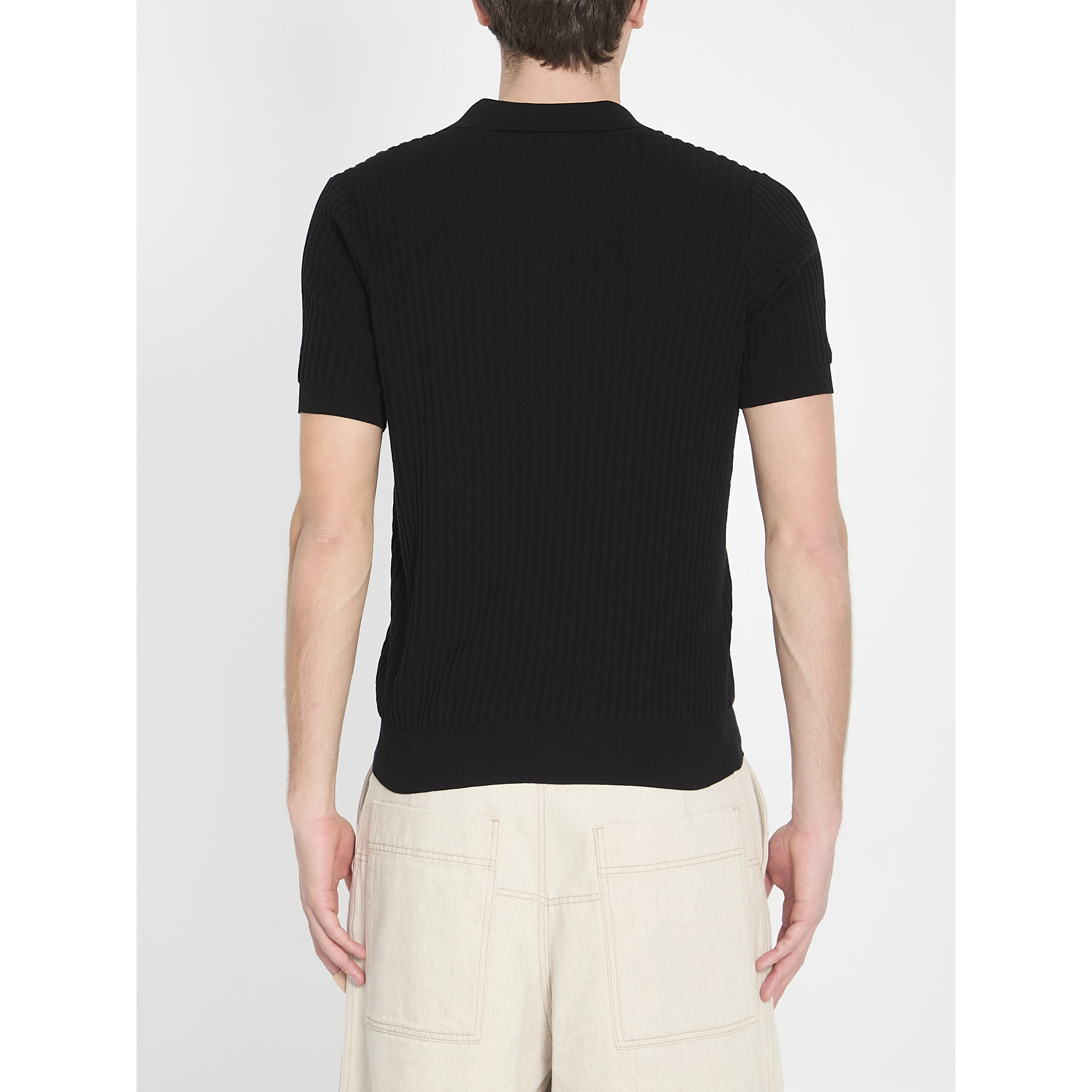 Ribbed polo shirt