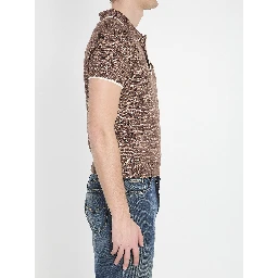 Mouliné knit polo shirt