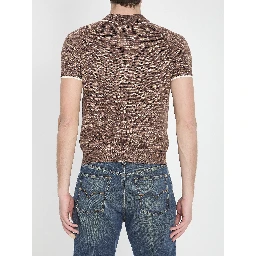 Mouliné knit polo shirt