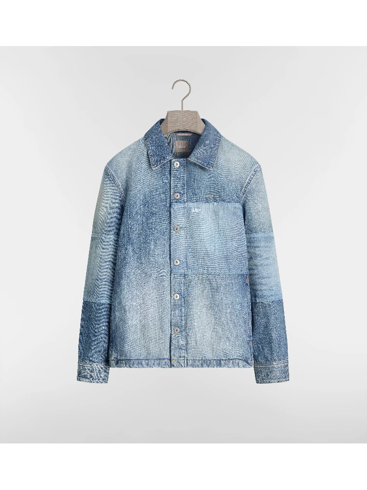 Overshirt jacket with patchworks