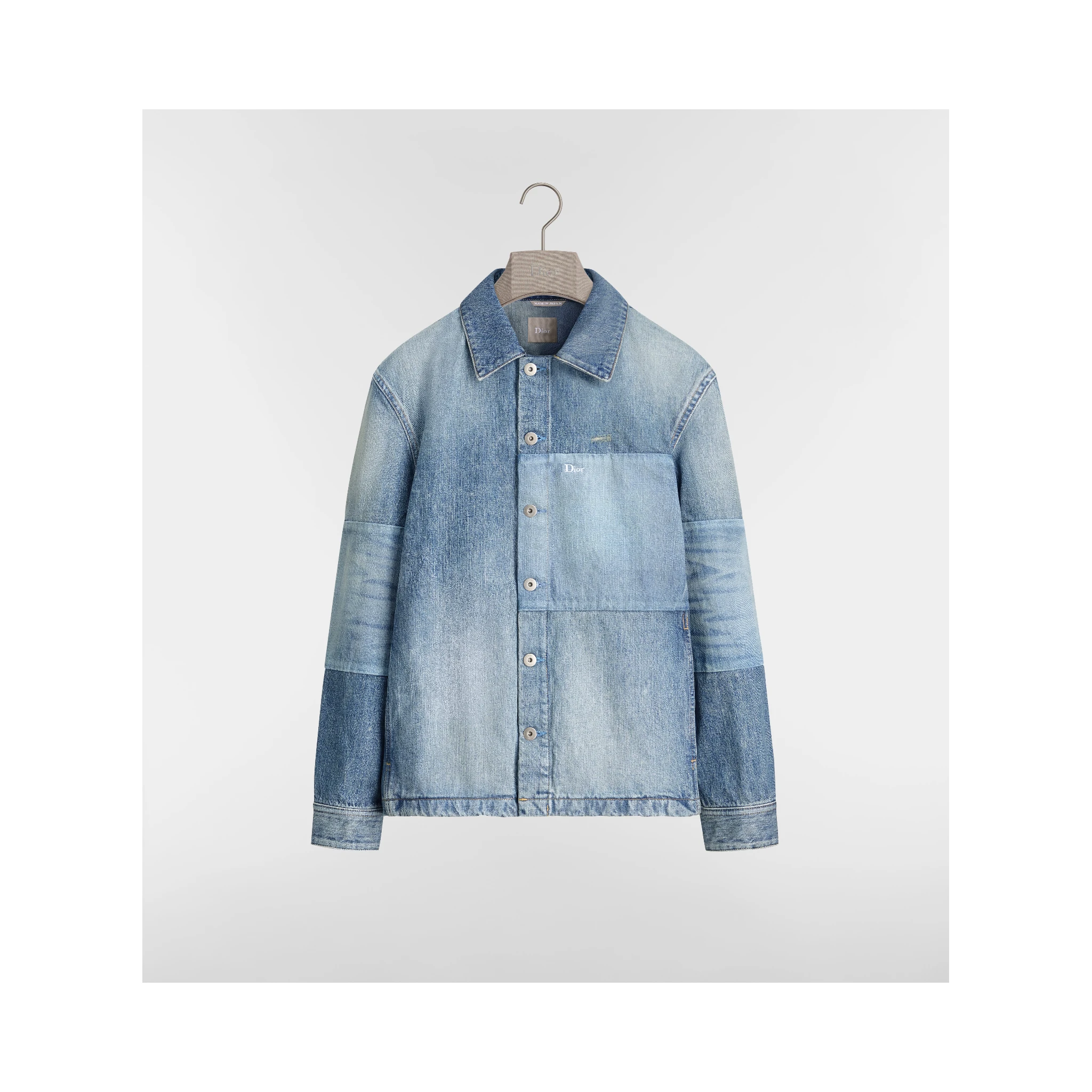 Overshirt jacket with patchworks