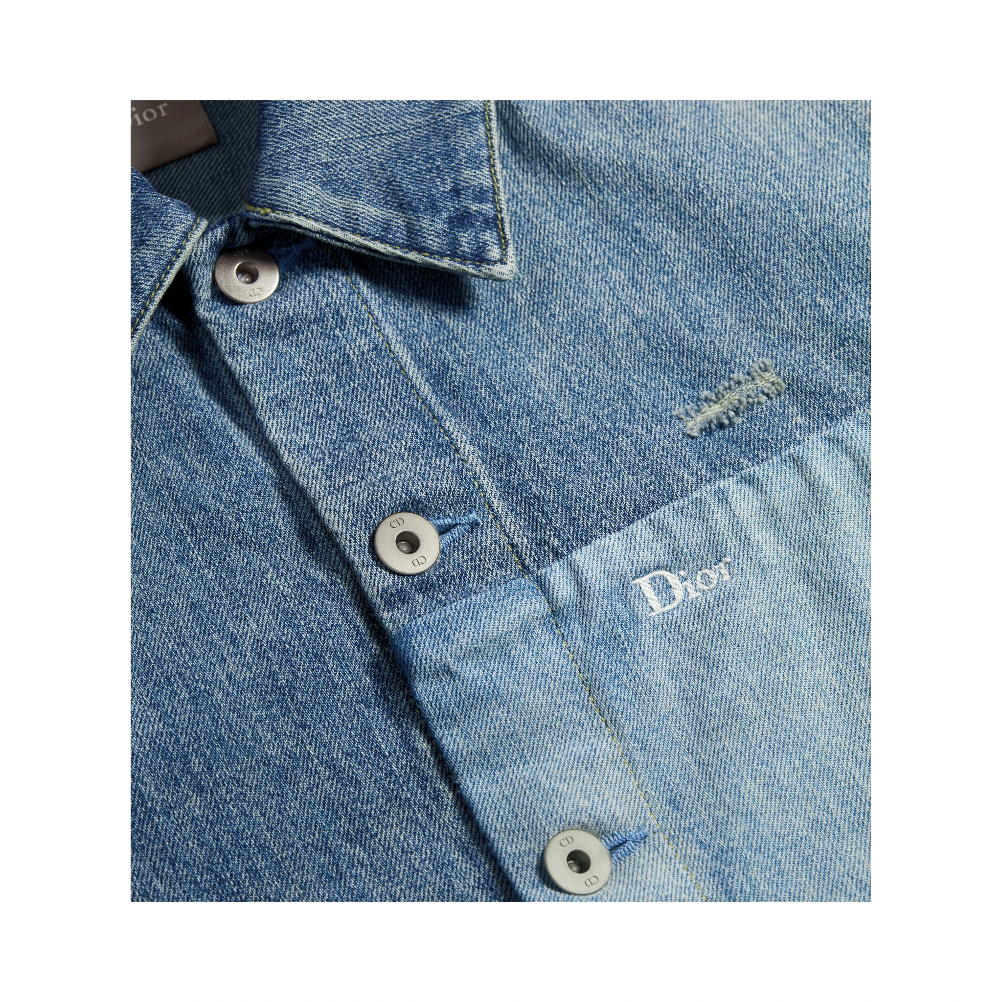 Overshirt jacket with patchworks
