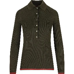 Silk and cashmere long sleeve polo shirt