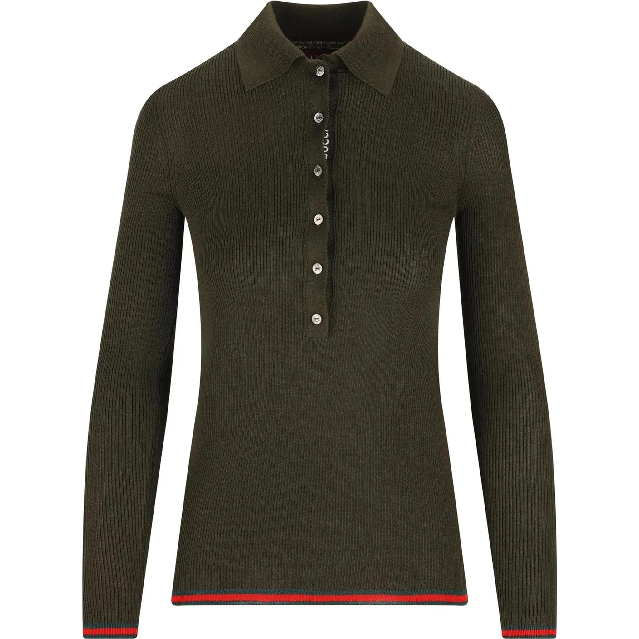 Silk and cashmere long sleeve polo shirt