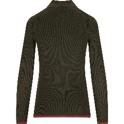 Silk and cashmere long sleeve polo shirt