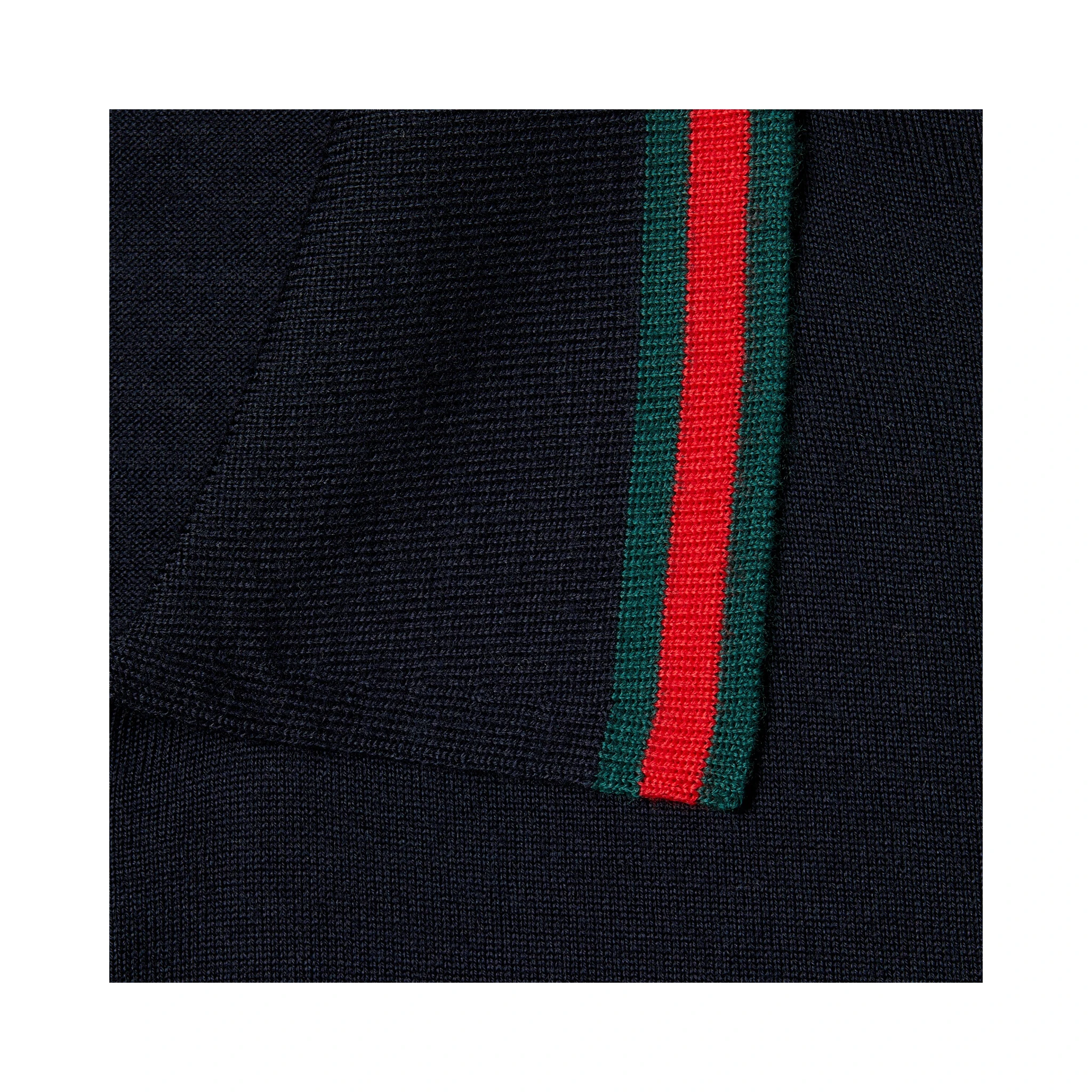 Wool knit polo shirt with Web detail