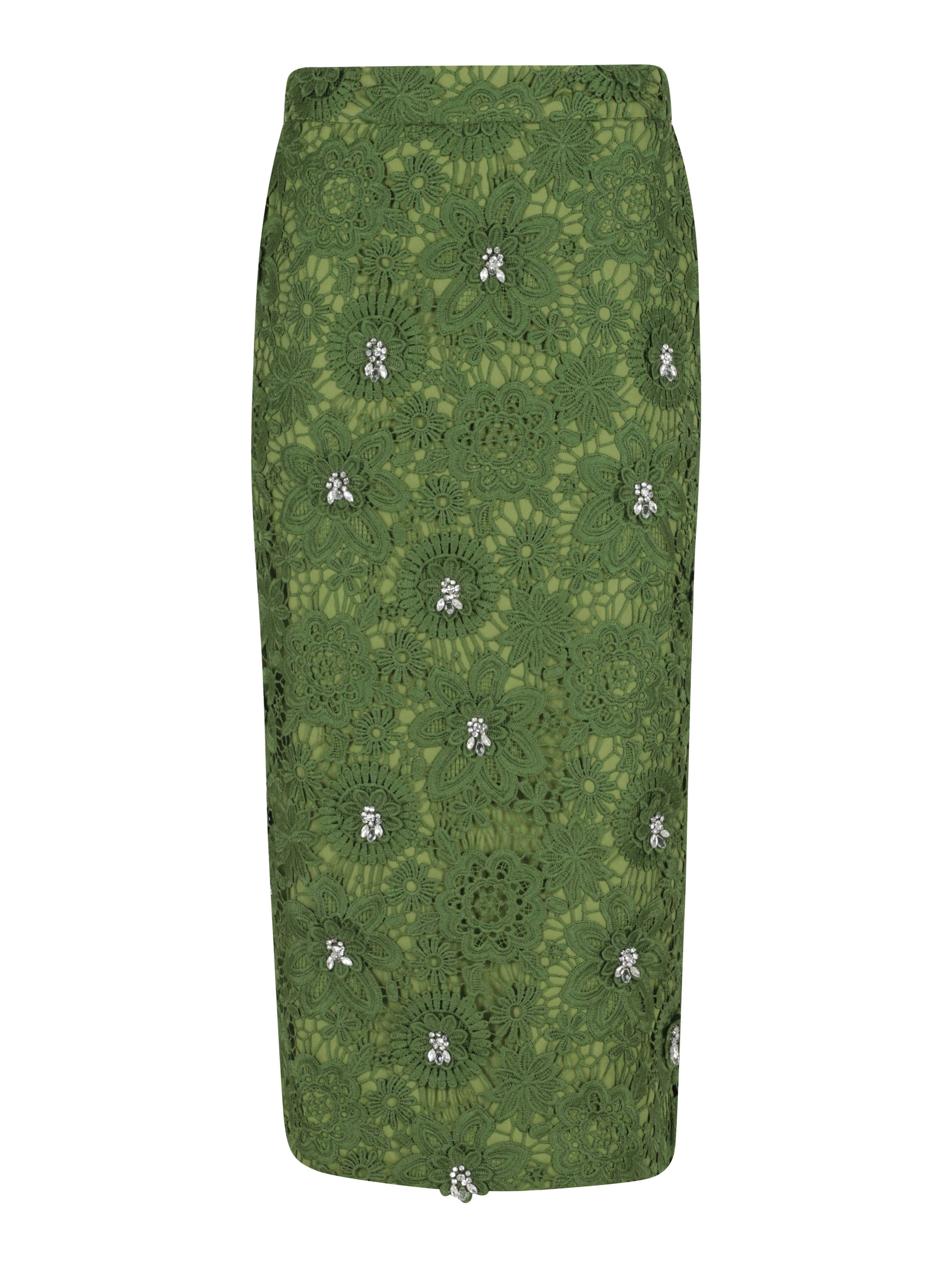 JOURGET LACE PENCIL SKIRT