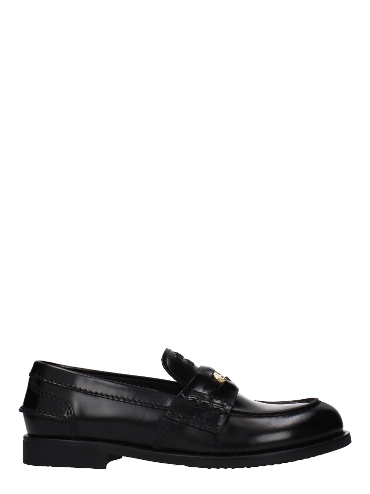 Black Leather Slip-On Loafers