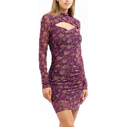 Purple Polyester Casual Dress