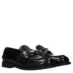 Black Leather Slip-On Loafers