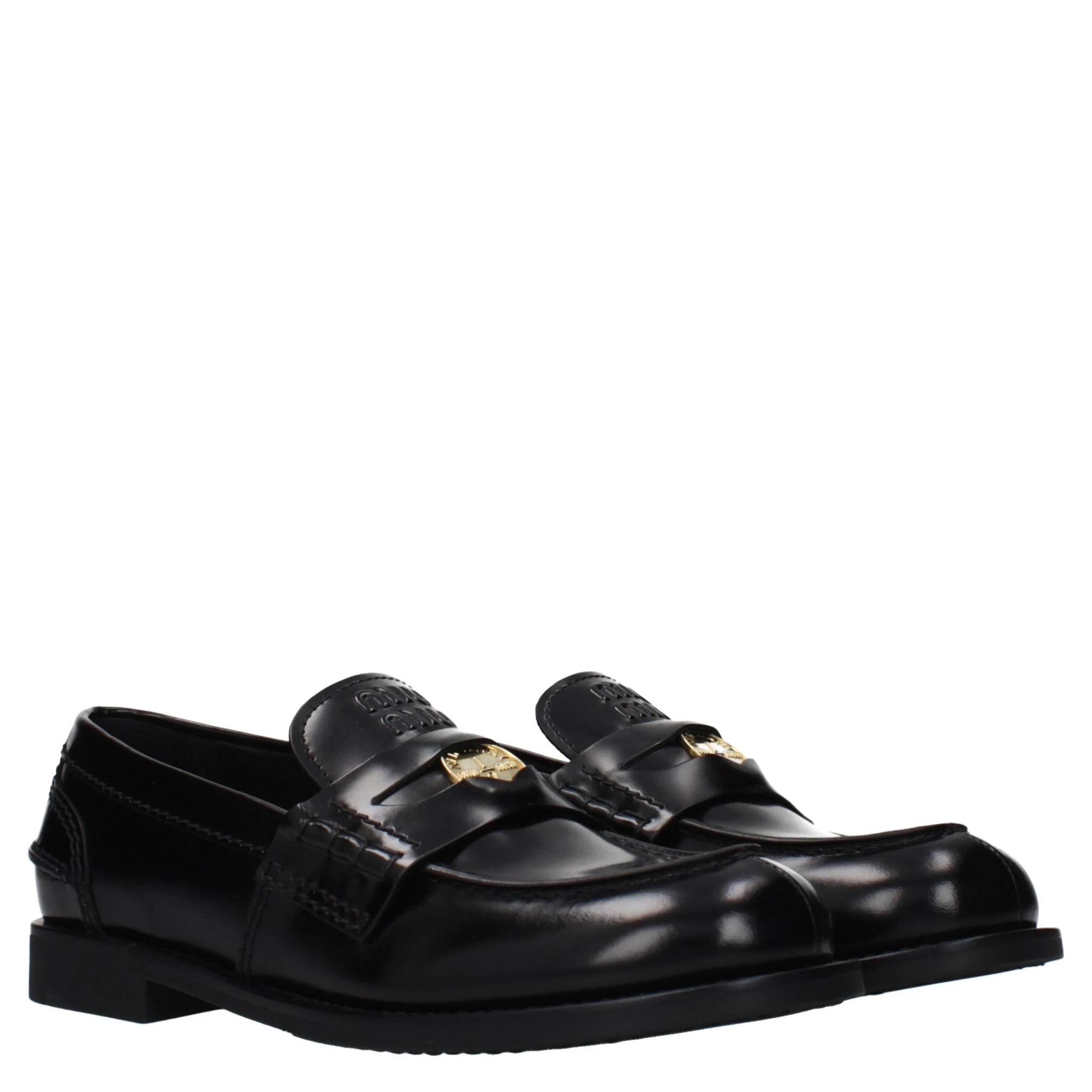 Black Leather Slip-On Loafers