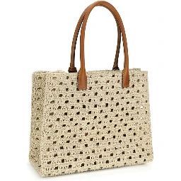 Beige Cotton Handbag