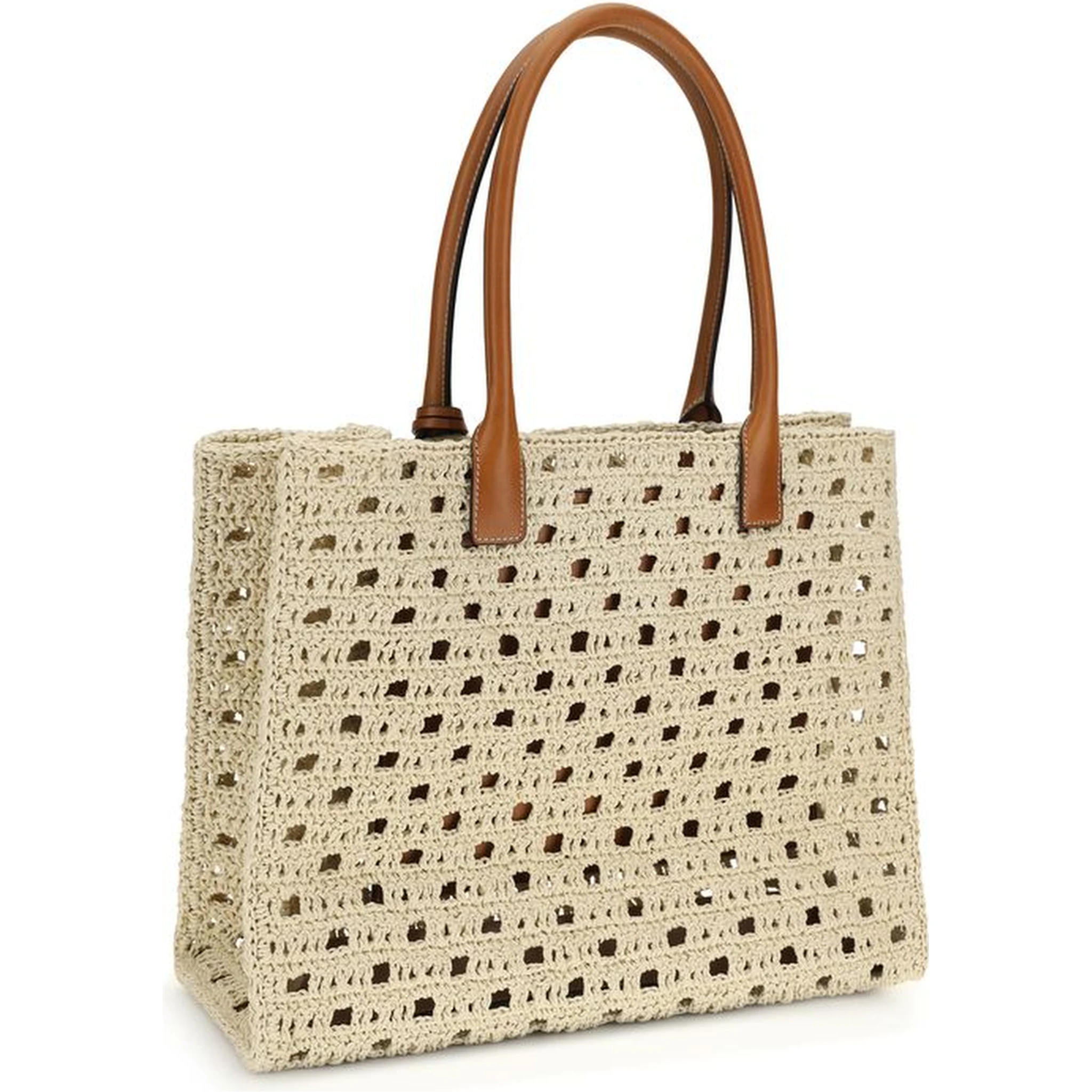 Beige Cotton Handbag