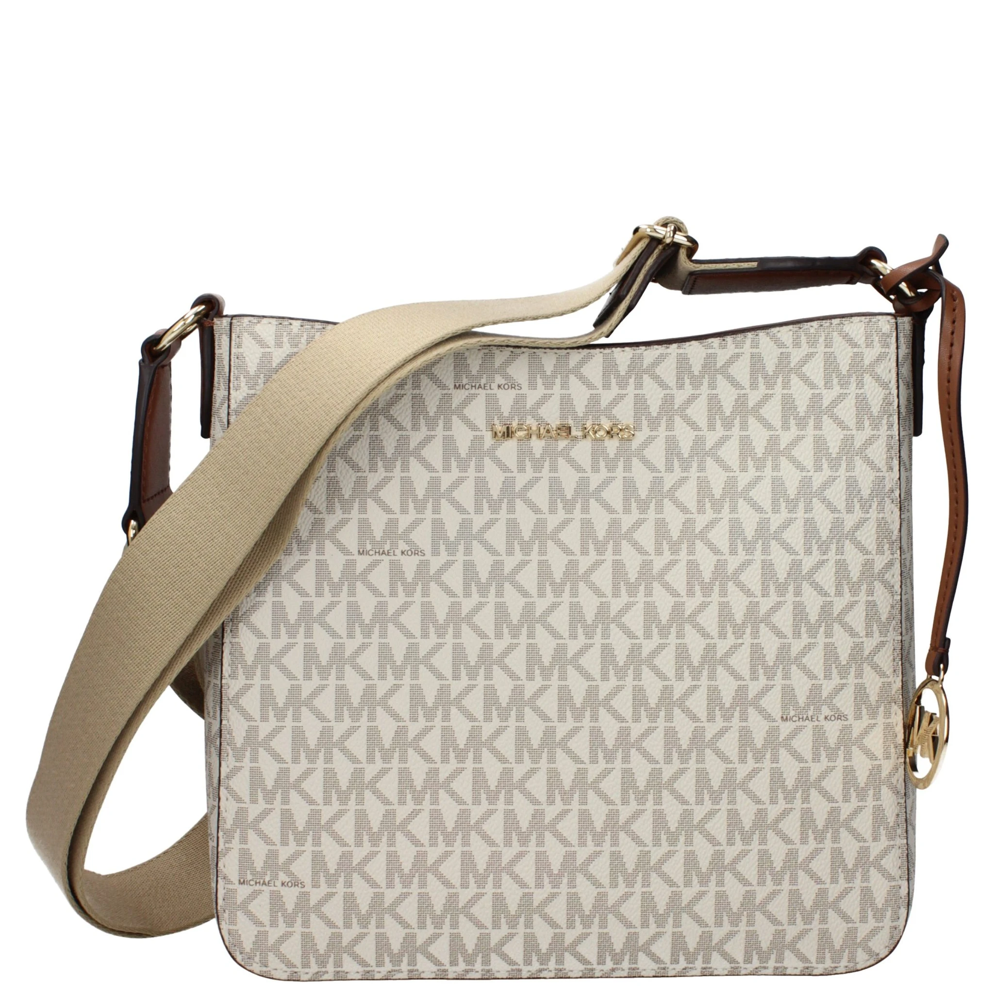 حقيبة كروسبودي من القماش البيج