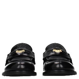 Black Leather Slip-On Loafers