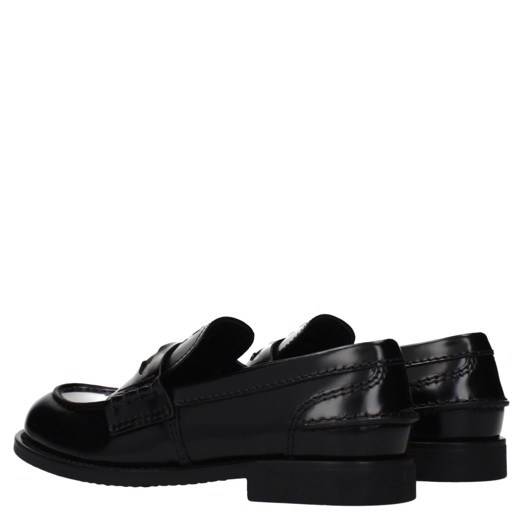 Black Leather Slip-On Loafers