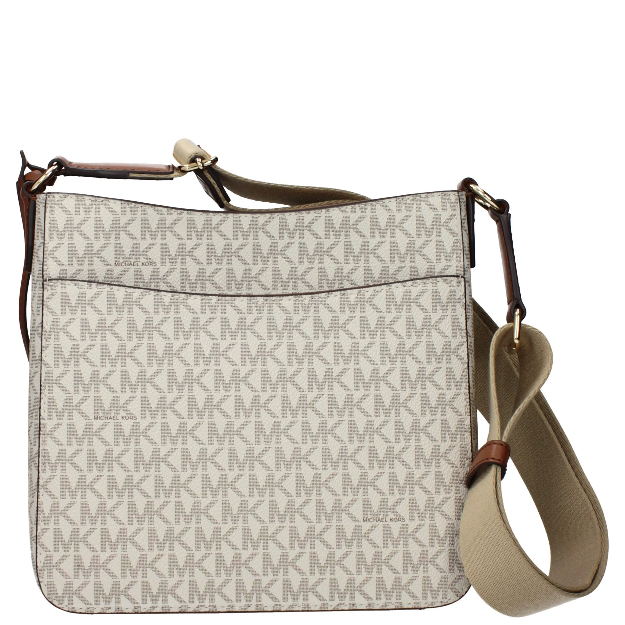 حقيبة كروسبودي من القماش البيج