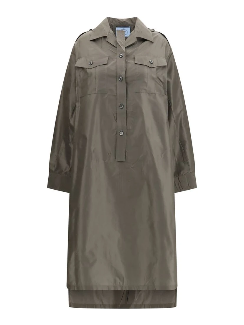 Bicolor Silk Casual Dress