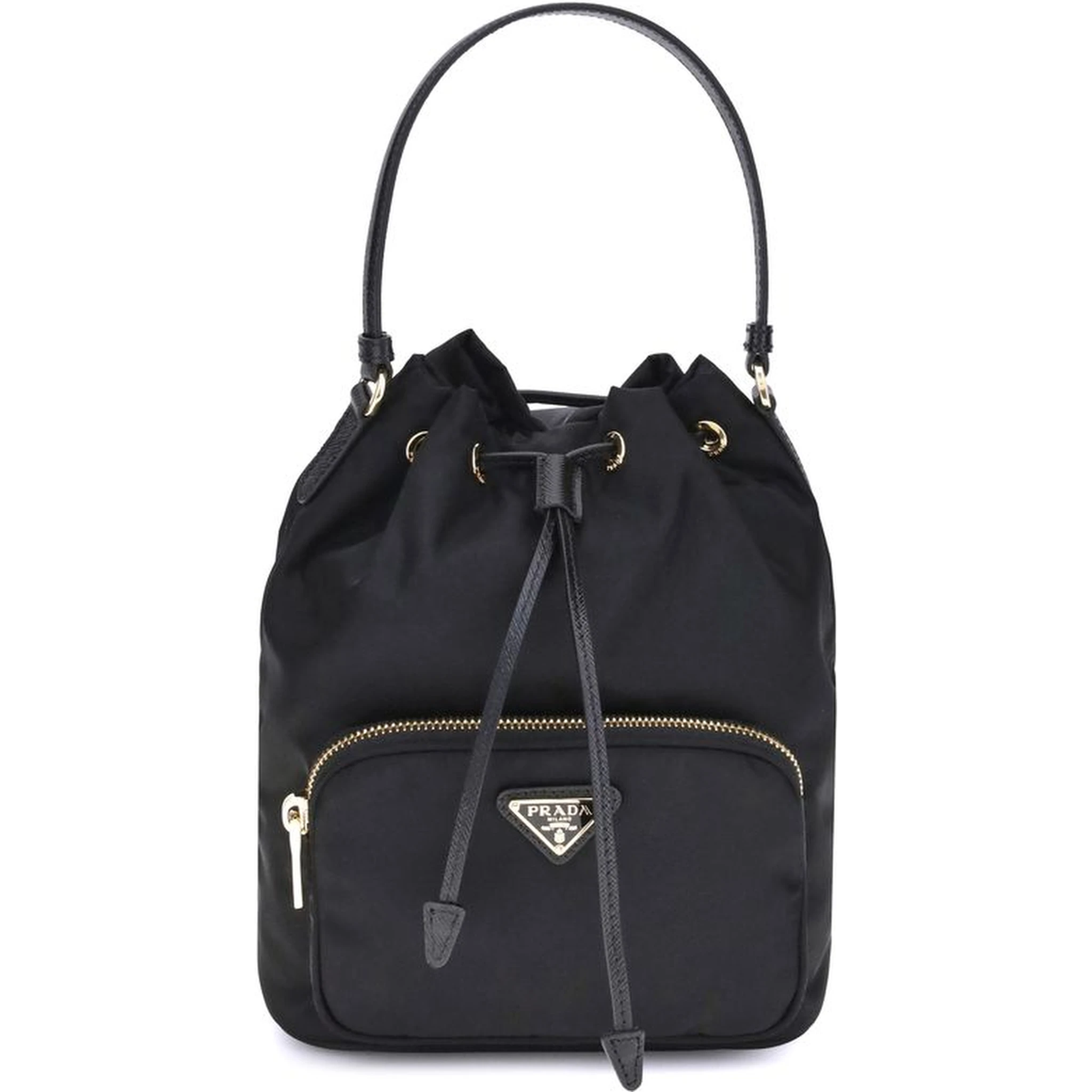 Black Recycled Polyamide Backet Bag