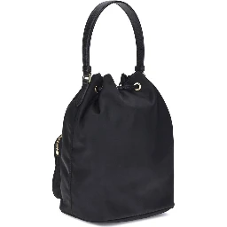 Black Recycled Polyamide Backet Bag
