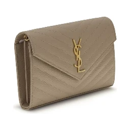 Beige Calf Leather Bos Taurus Shoulder Bag