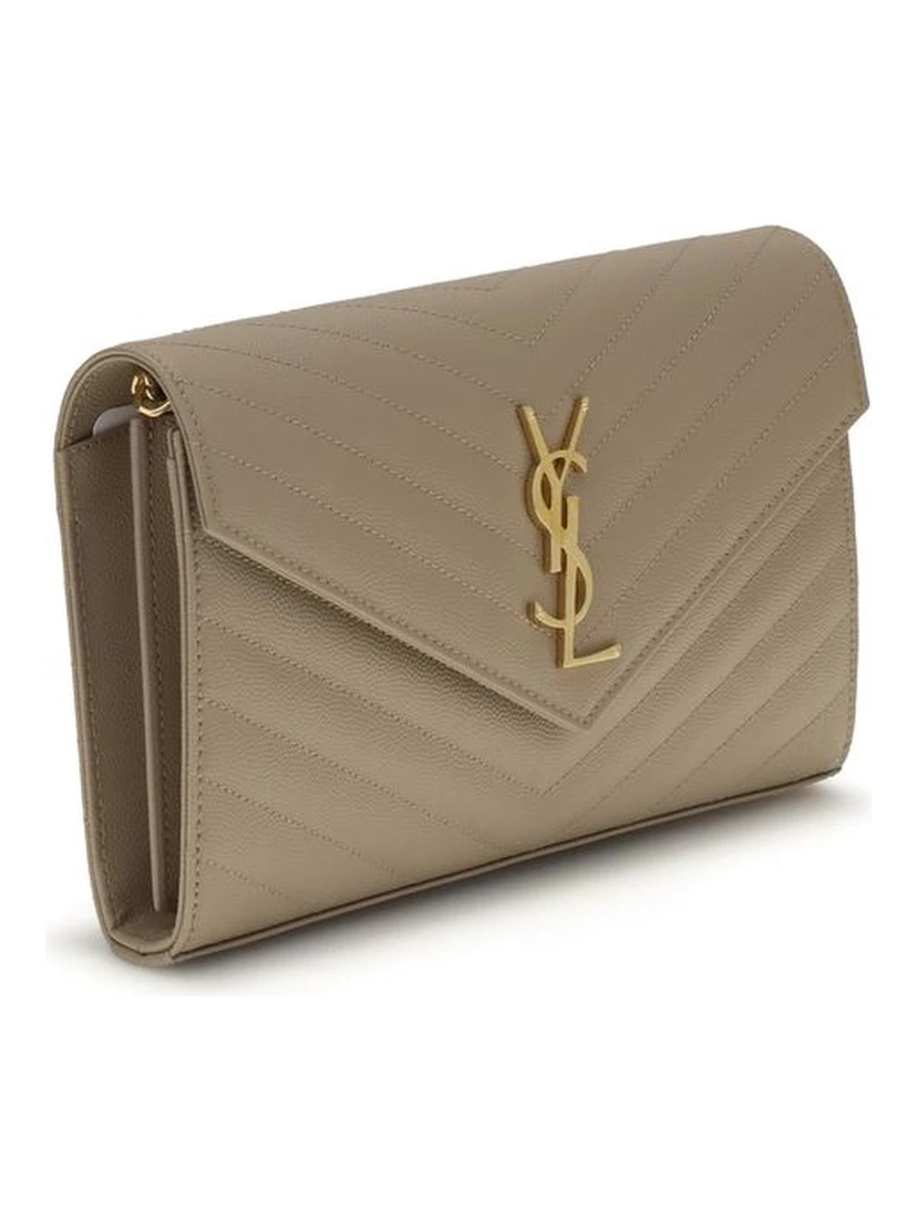 Beige Calf Leather Bos Taurus Shoulder Bag
