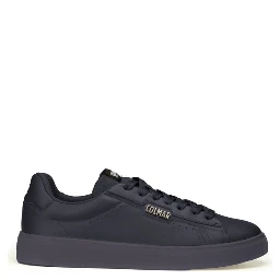 Blue Leather Low Top Sneakers