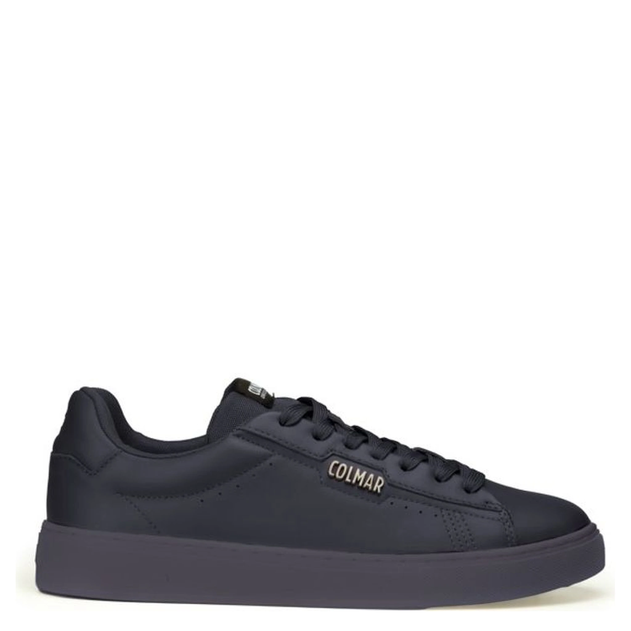 Blue Leather Low Top Sneakers
